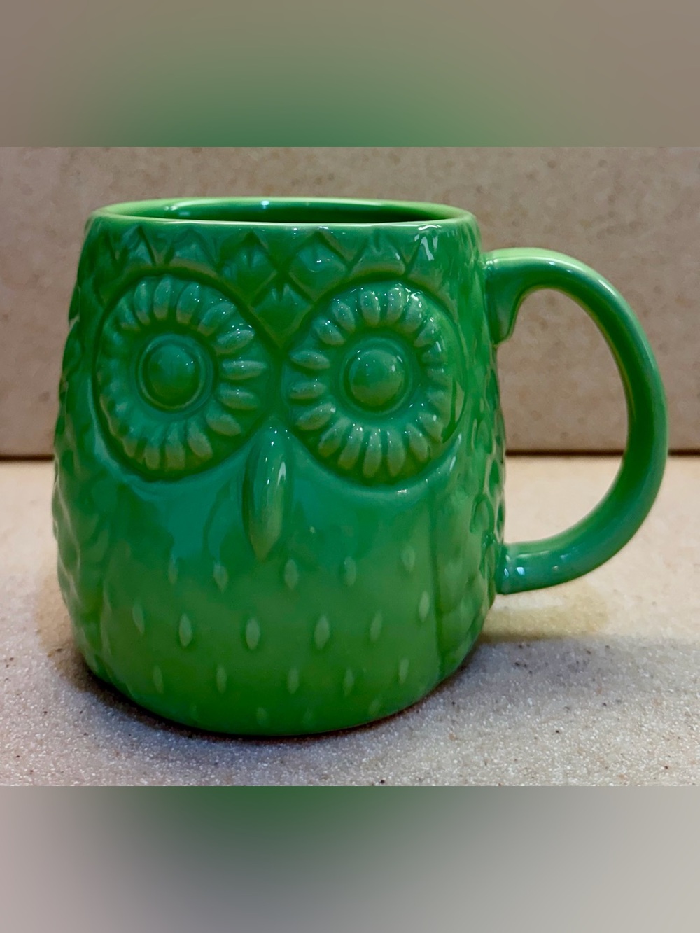 Green Owl Ceramic Coffee Tea Mug Cup Large Capacity Homeessential 3-D design